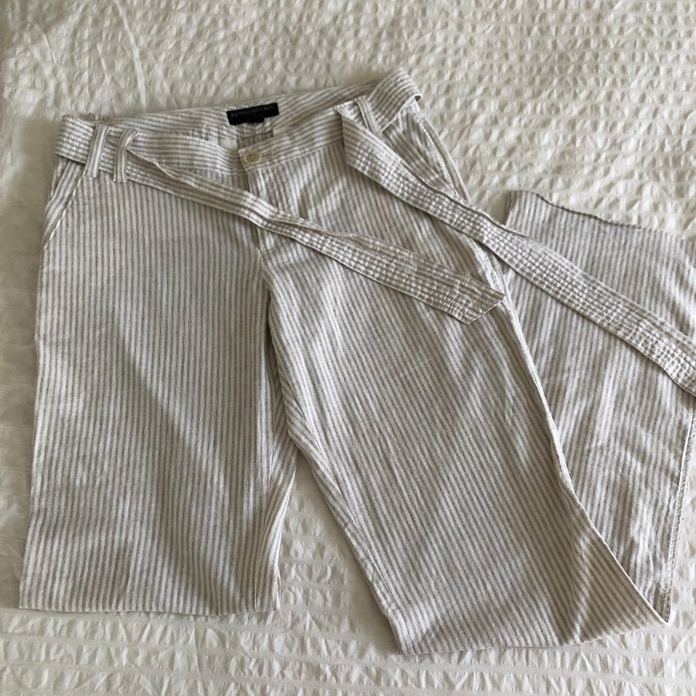 Banana Republic Martin Fit Pinstripe Linen Pants